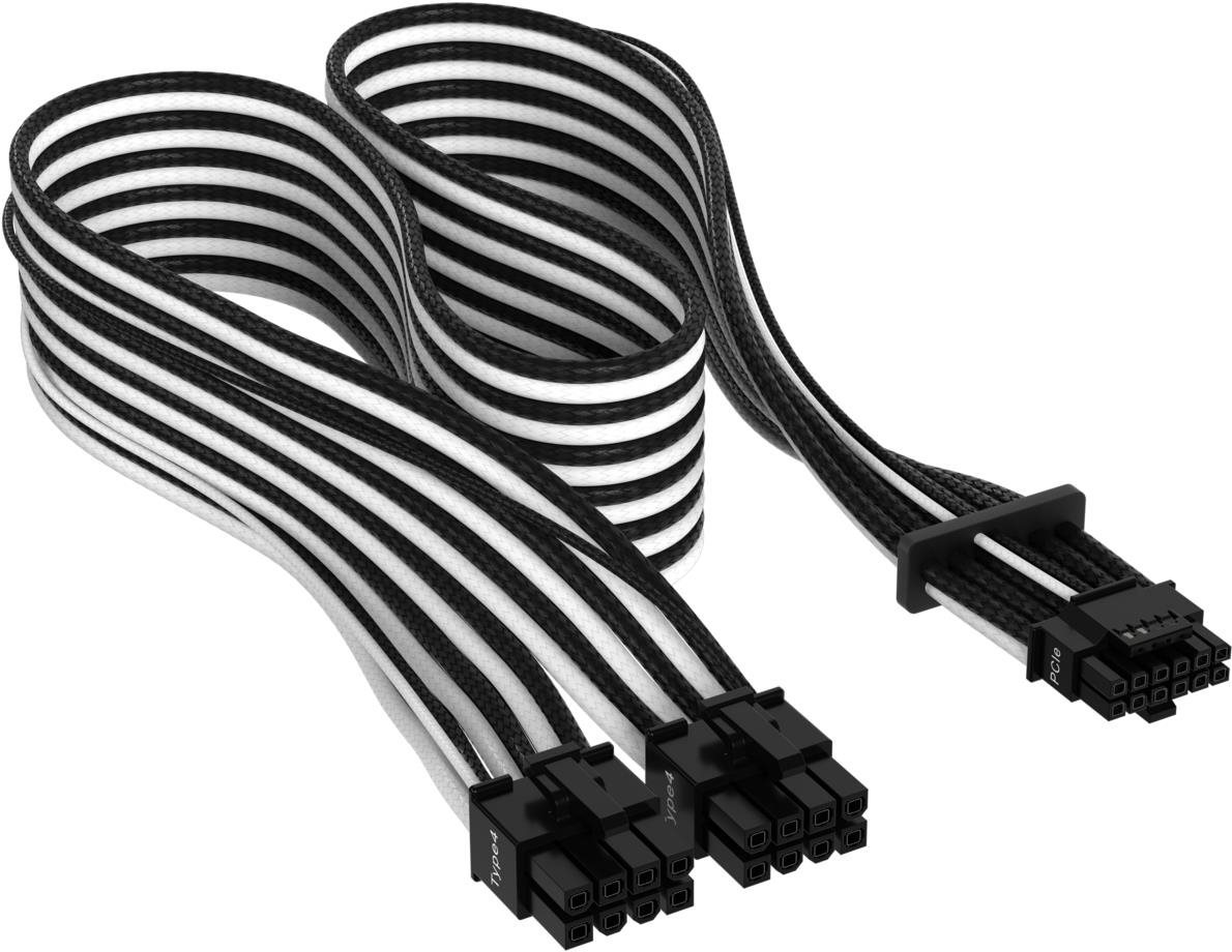 Corsair Premium Individually Sleeved 12+4pin PCIe Gen 5 12VHPWR 600 W cable Type 4 White/Black