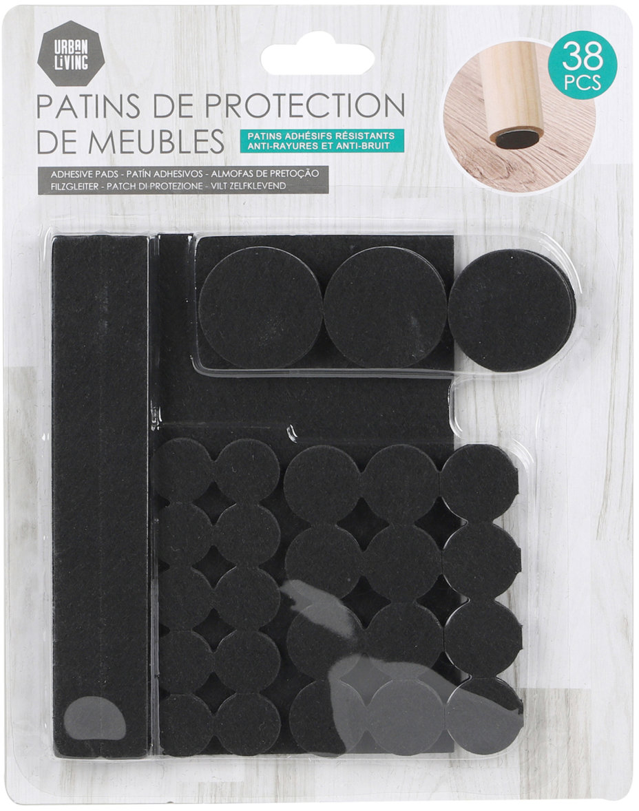 DOCHTMANN Sada filcových podložiek čierna 38 ks