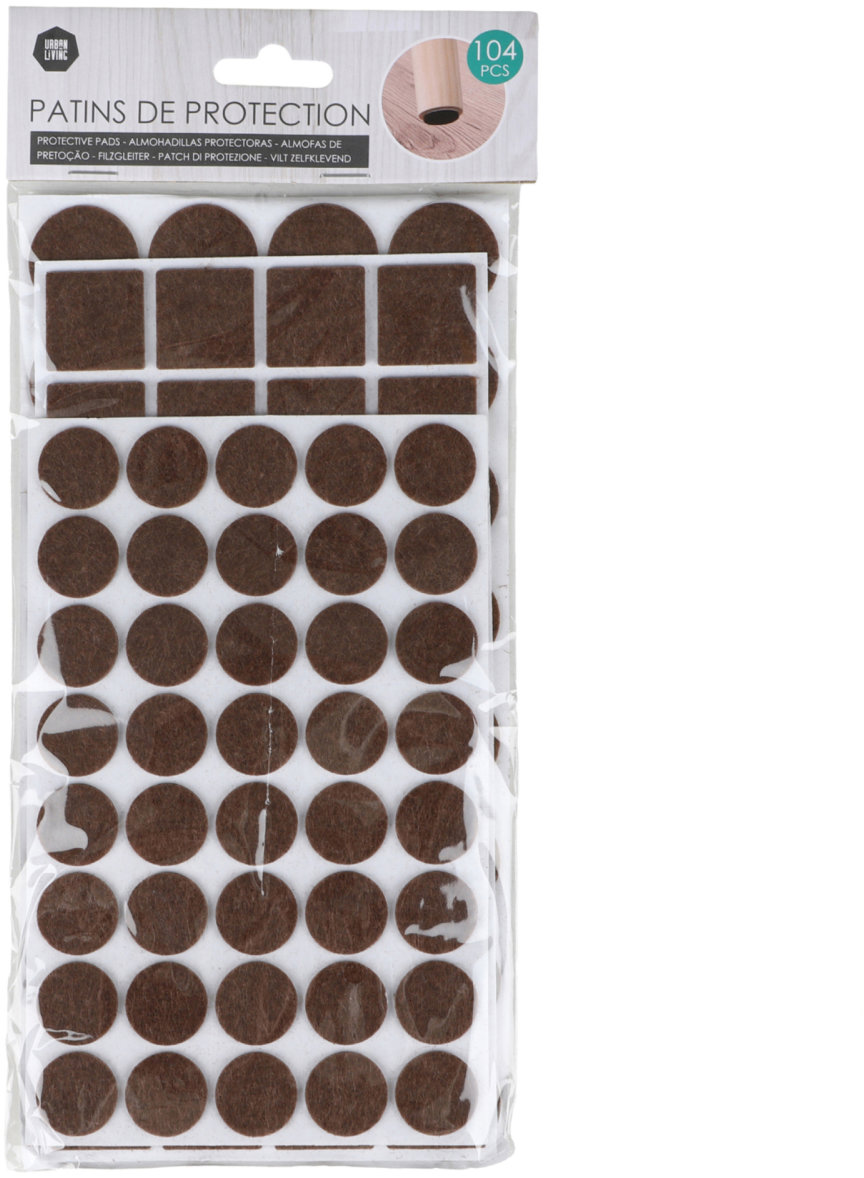 DOCHTMANN Sada filcových podložiek hnedá 104 ks