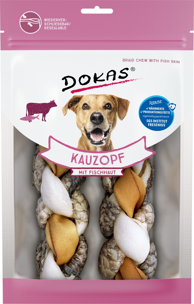 Dokas Vrkôčiky z hovädzej a rybacej kože 120 g