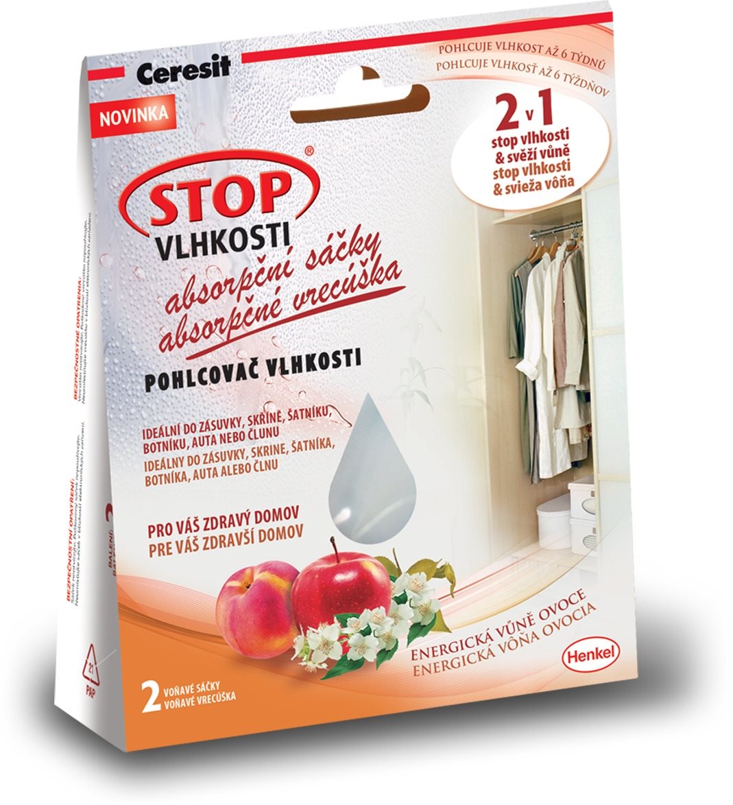 STOP VLHKOSTI 2 v 1 – absorpčné vrecúška energické ovocie 2× 50 g