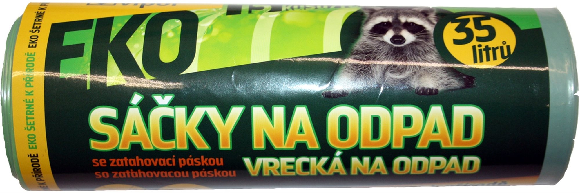VIPOR LDPE Eko s páskou 35 l, 15 ks, zelené