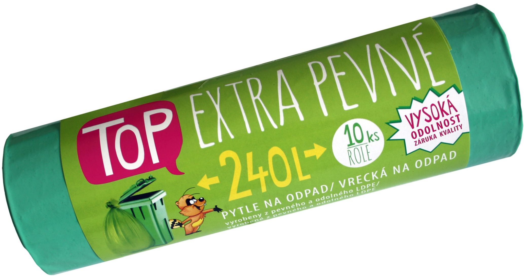 VIPOR LDPE Top Extra pevné 240 l, 10 ks, zelené