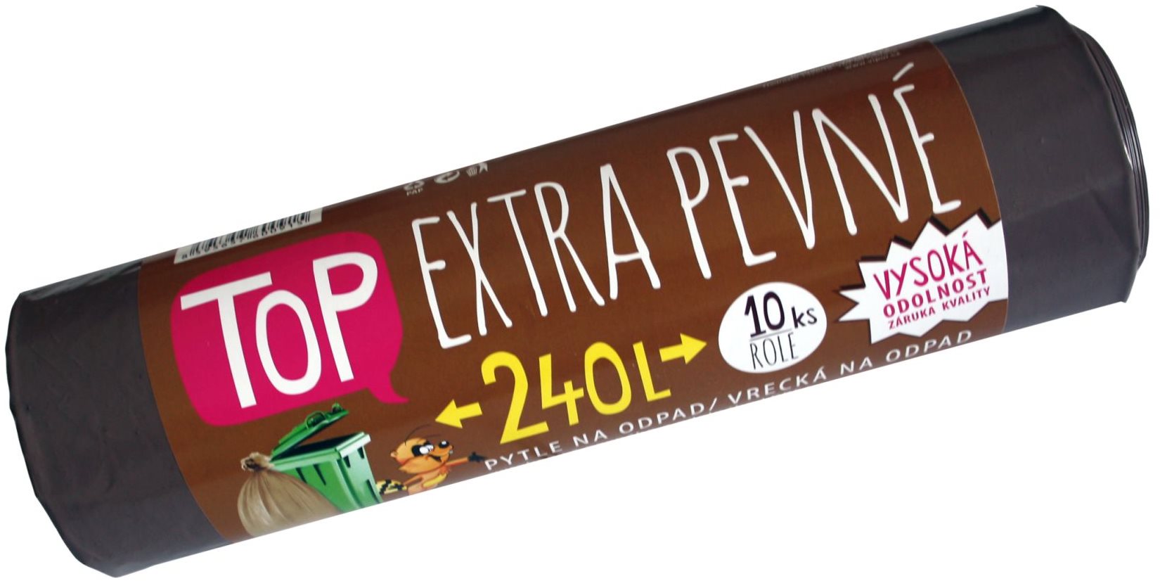 VIPOR LDPE Top Extra pevné 240 l, 10 ks, hnedé
