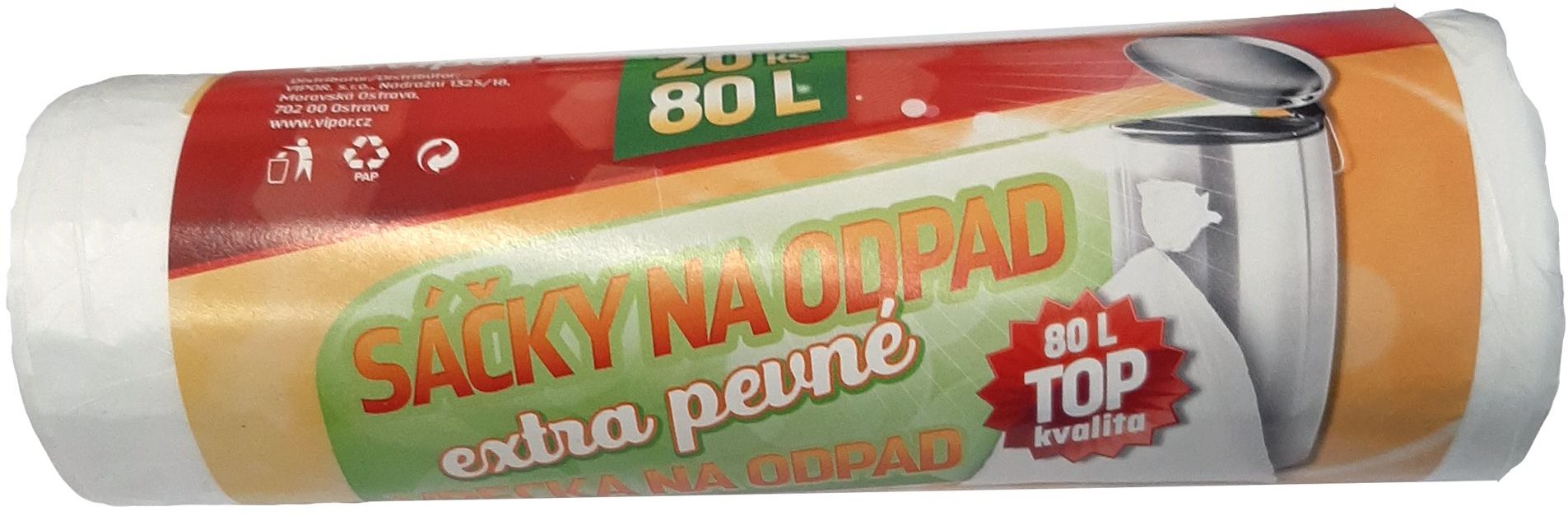 VIPOR HDPE Top 80 l, 63 × 85 cm, 20 ks, biele