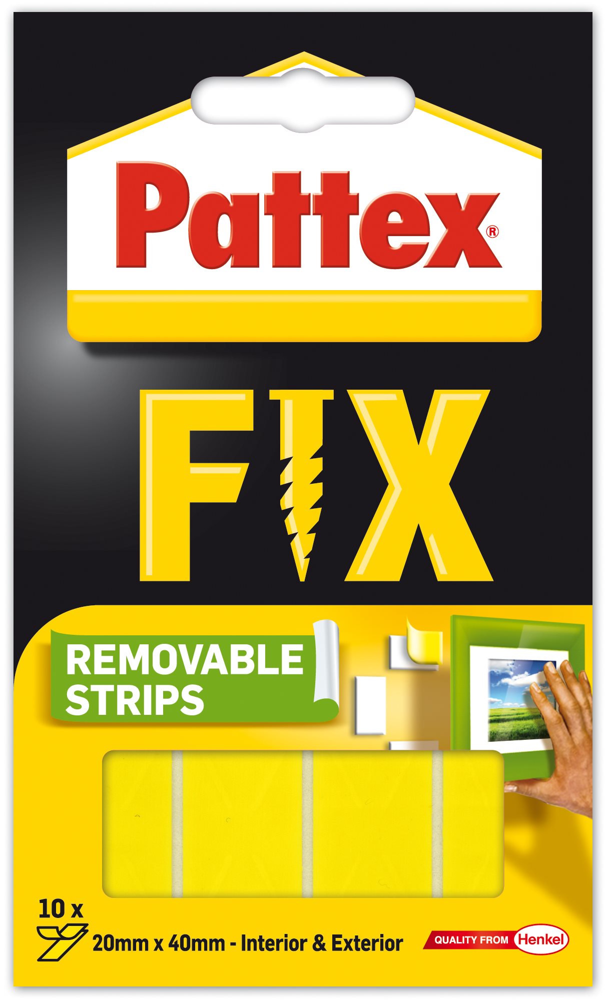 PATTEX FIX - Obojstranné lepiace prúžky, 20× 40 mm, 10 ks