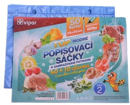 VIPOR Vrecko HDPE zamrazovacie 25 × 35 cm, 50 ks, modrá