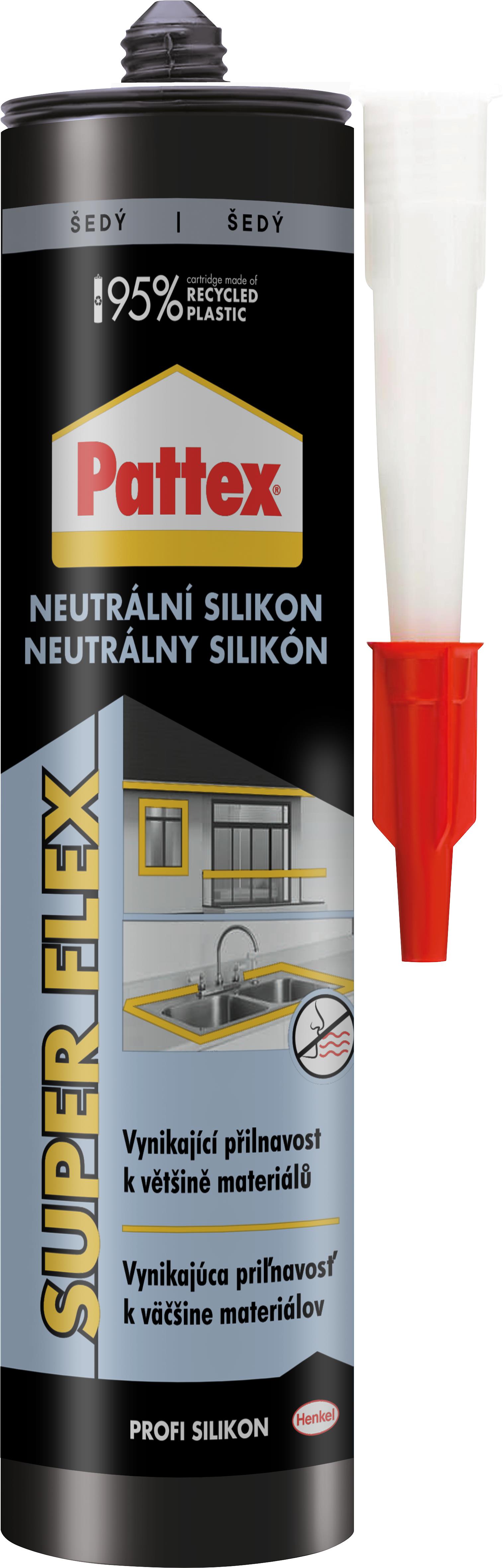 PATTEX Neutrálny silikón sivý 280 ml