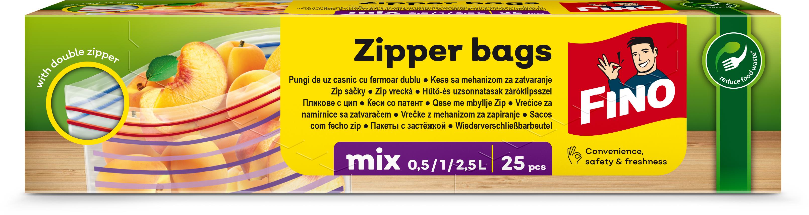 FINO Zipper mix veľkostí, 25 ks