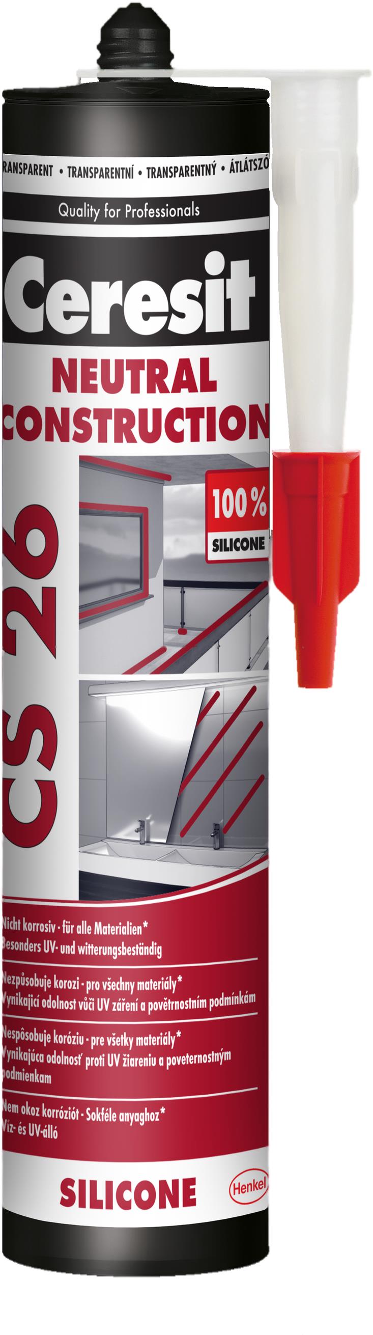 CERESIT – Neutrálny silikón CS 26, lepenie zrkadiel, transparentný, 300 ml