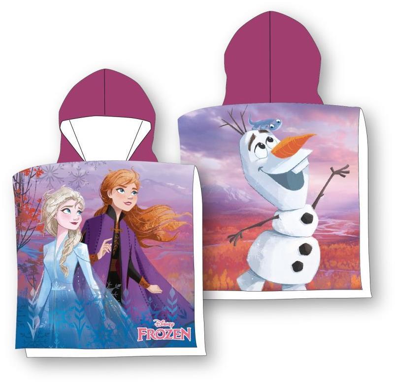 FARO Detské pončo Ľadové Kráľovstvo Anna Elsa Olaf 55/110 cm