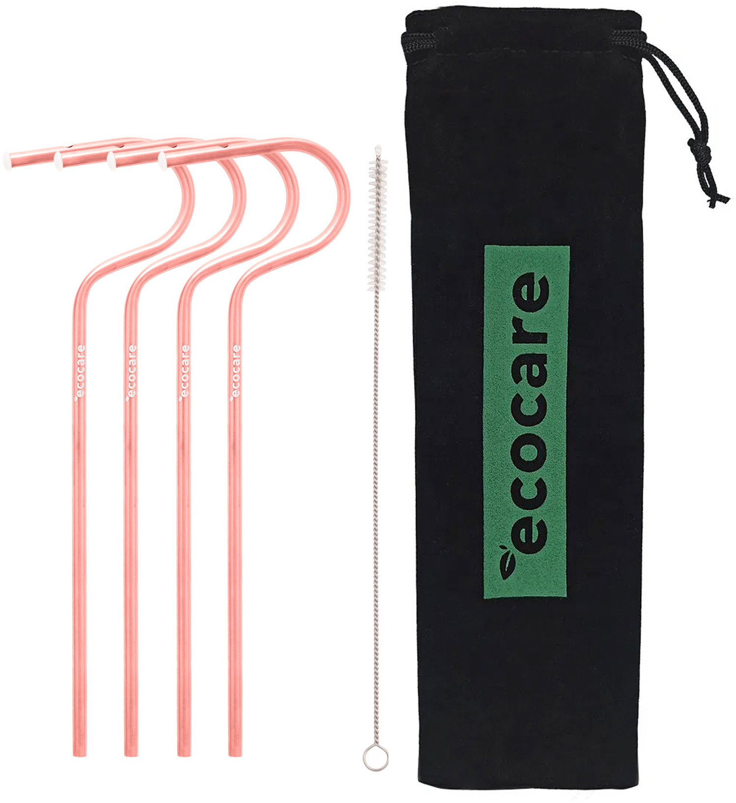 ECOCARE Ekologické kovové slamky Ružové 4 ks