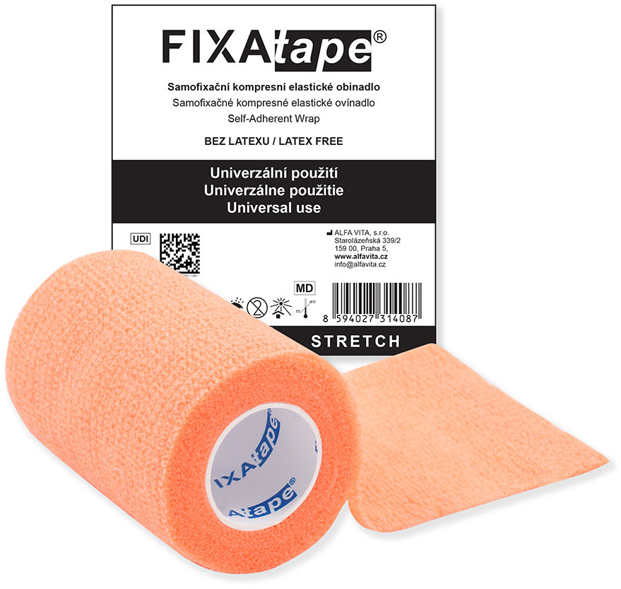 FIXAtape Stretch 7,5 × 450 cm oranžové