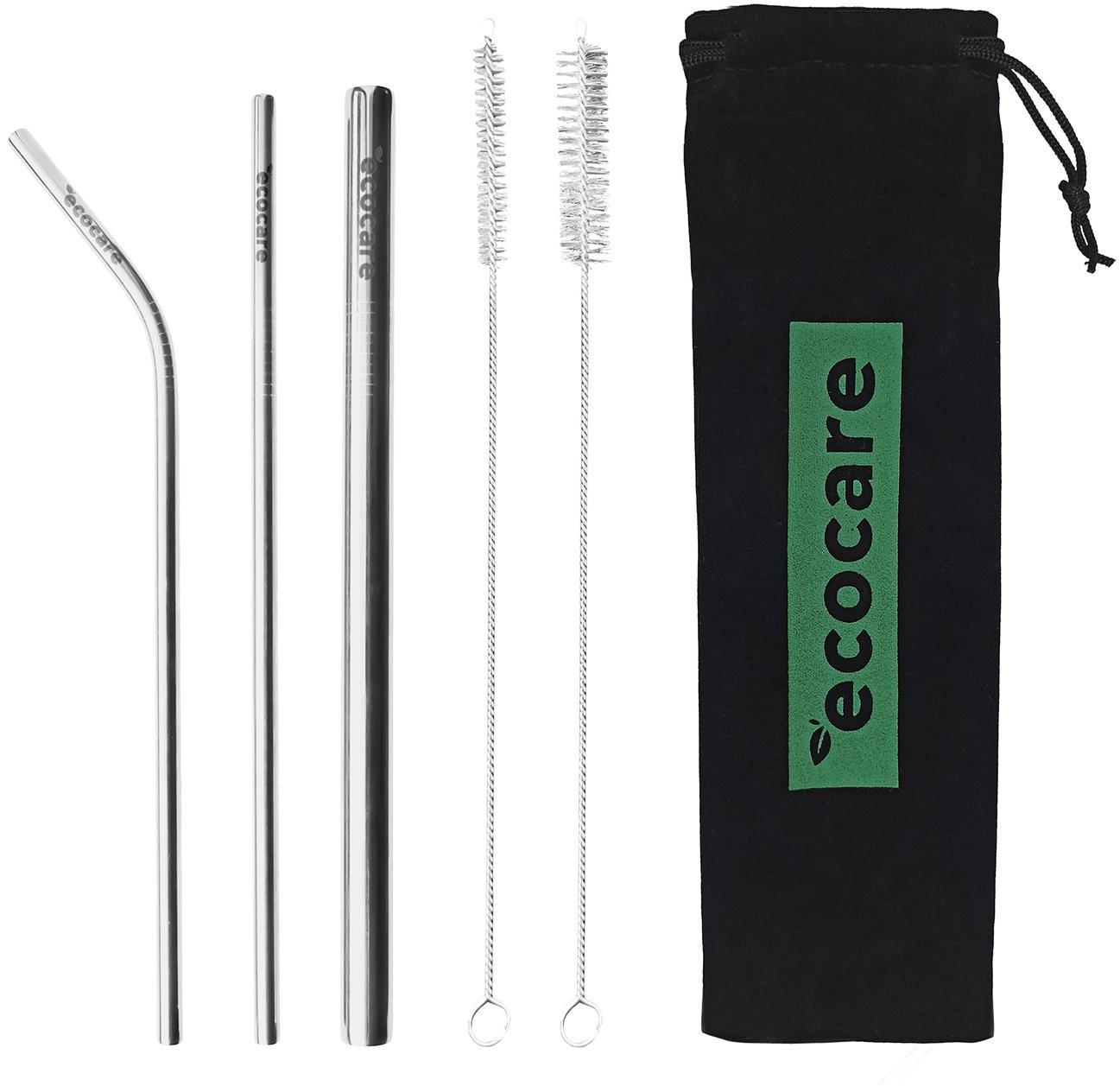 ECOCARE Ekologické kovové slamky sada strieborná II.