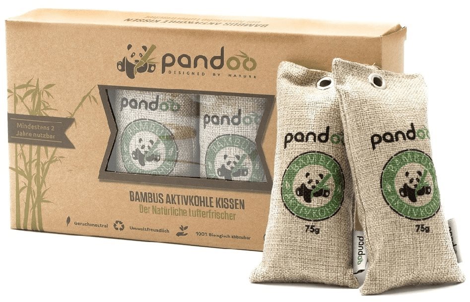 PANDOO Prírodný bambusový čistič vzduchu s aktívnym uhlím 4× 75 g