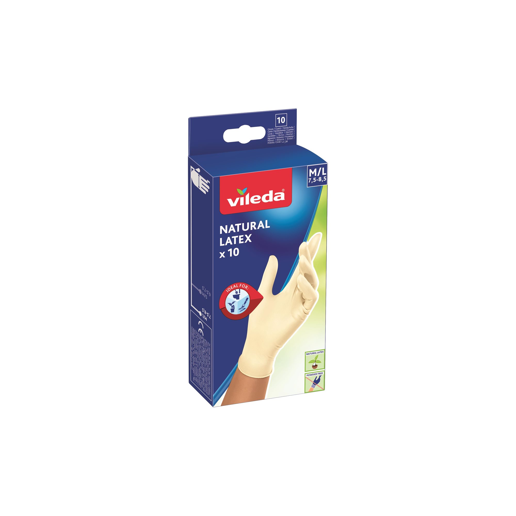 VILEDA Natural Latex rukavice M/L 10 ks