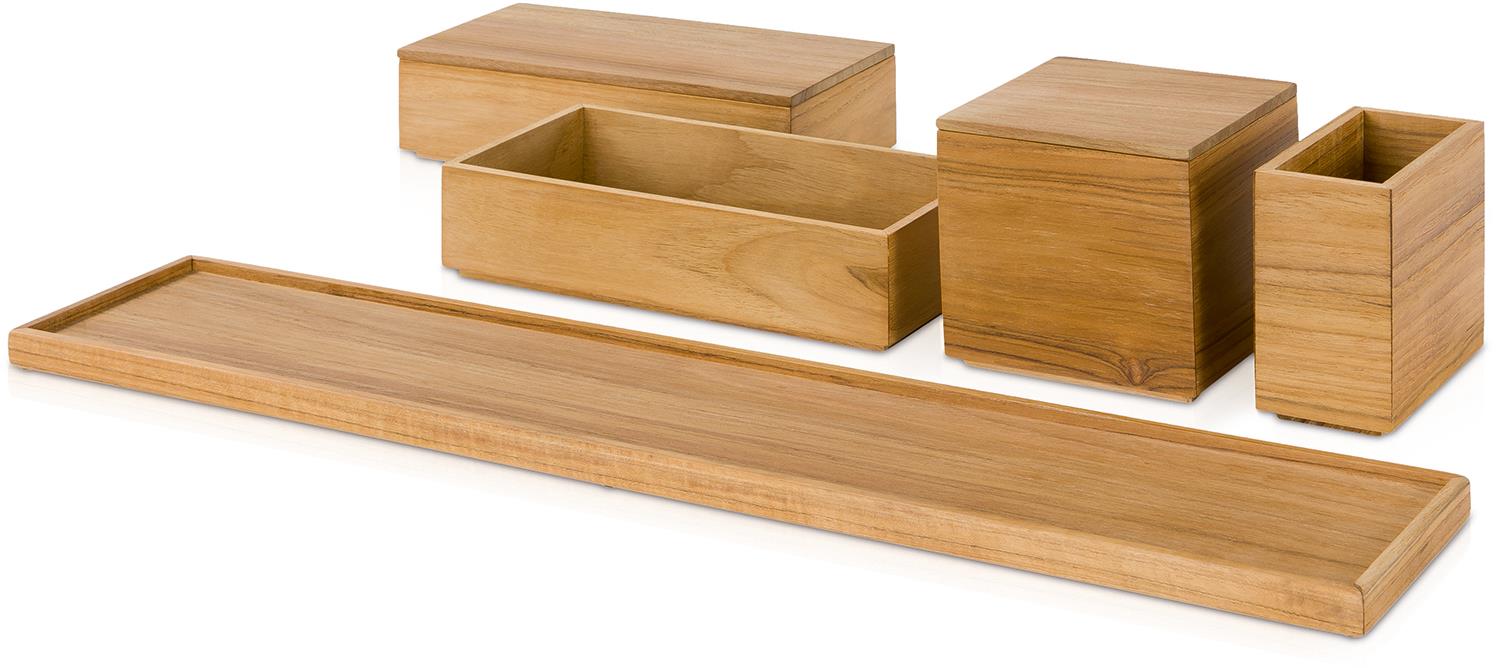 Möve Teak Súprava úložných boxov 5 ks, teak