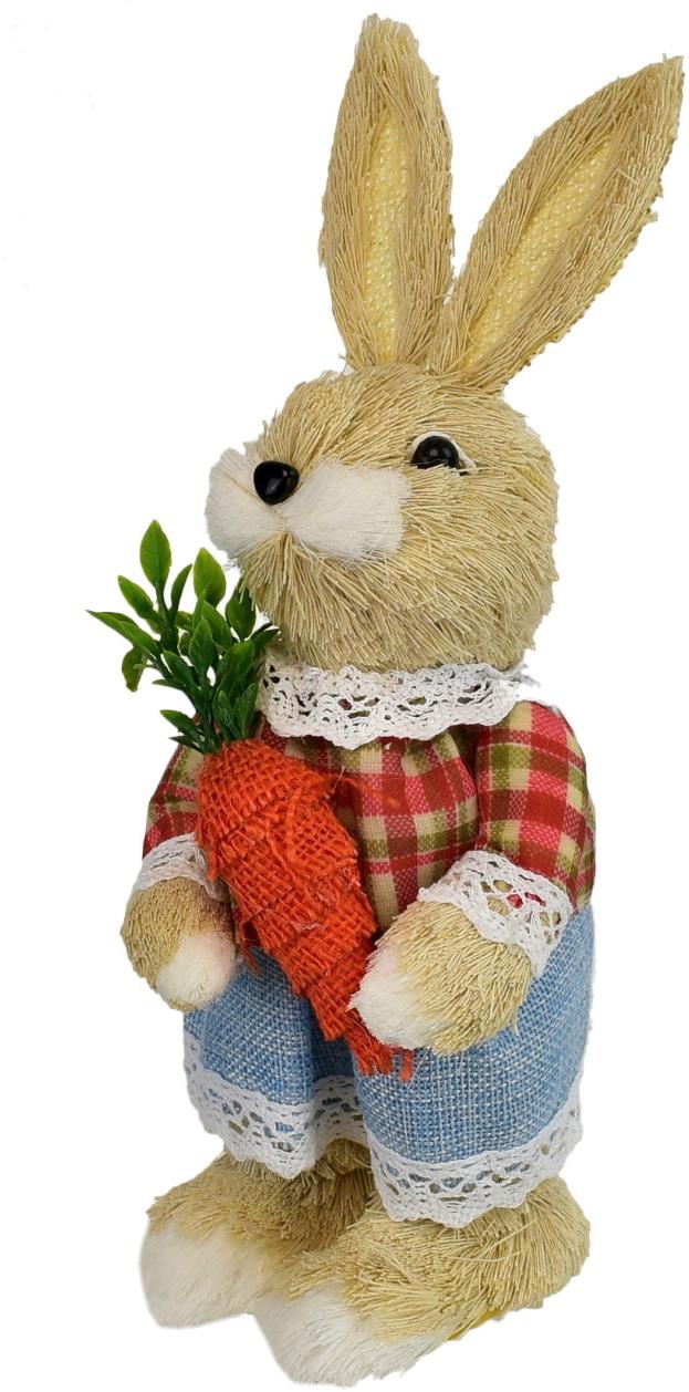 BerryHome Veľkonočná dekorácia – Zajačica s mrkvičkou, 29 × 11 cm