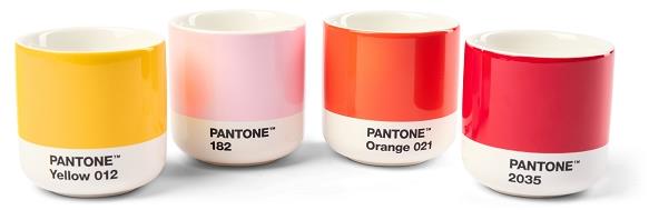PANTONE Macchiato termo hrnček sada 4 ks – Yellow, Red, Orange, Light Pink