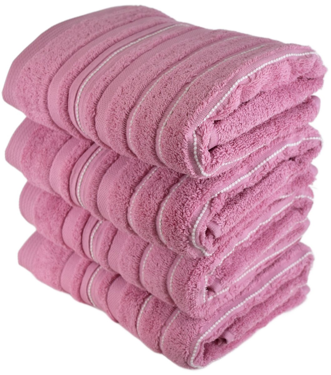 BerryHome Stripes Súprava froté uterákov 50 × 90 cm 4 ks ružové