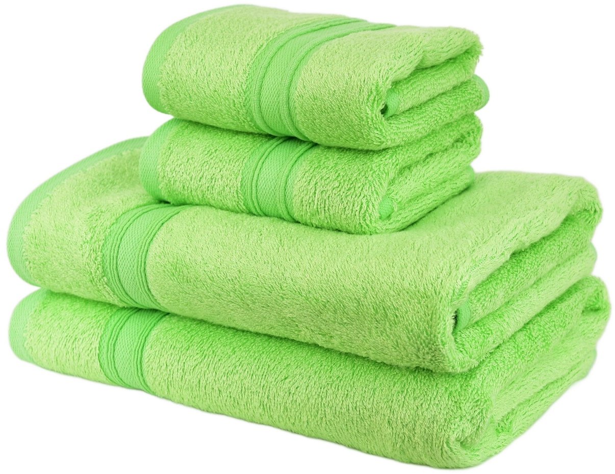 BerryHome Súprava bambusových uterákov 2 ks 30 × 50 cm, 2 ks 50 × 100 cm zelená