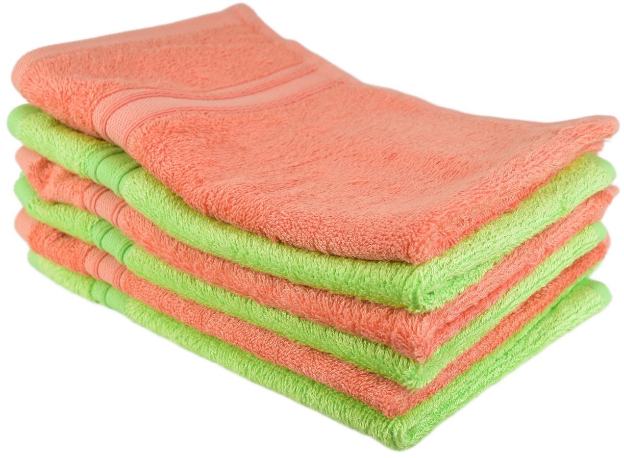 BerryHome Súprava bambusových uterákov na ruky 6 ks 30 × 50 cm, losos/zelená