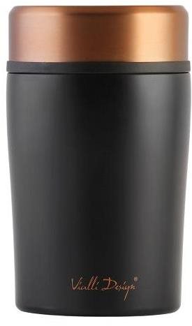 Vialli Design Termoska na jedlo, čierna + zlatoružová, FUORI 8067, 500 ml