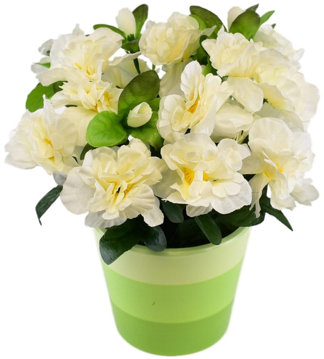 DOMMIO Azalka v keramickom kvetináči 25 × 25 cm krémová