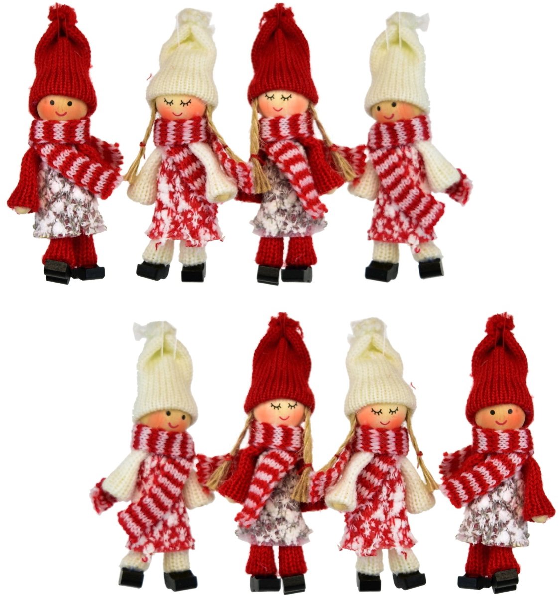 BerryHome Pletené bábiky s nožičkami 10 cm, 4 ks v škatuľke, súprava 2 ks