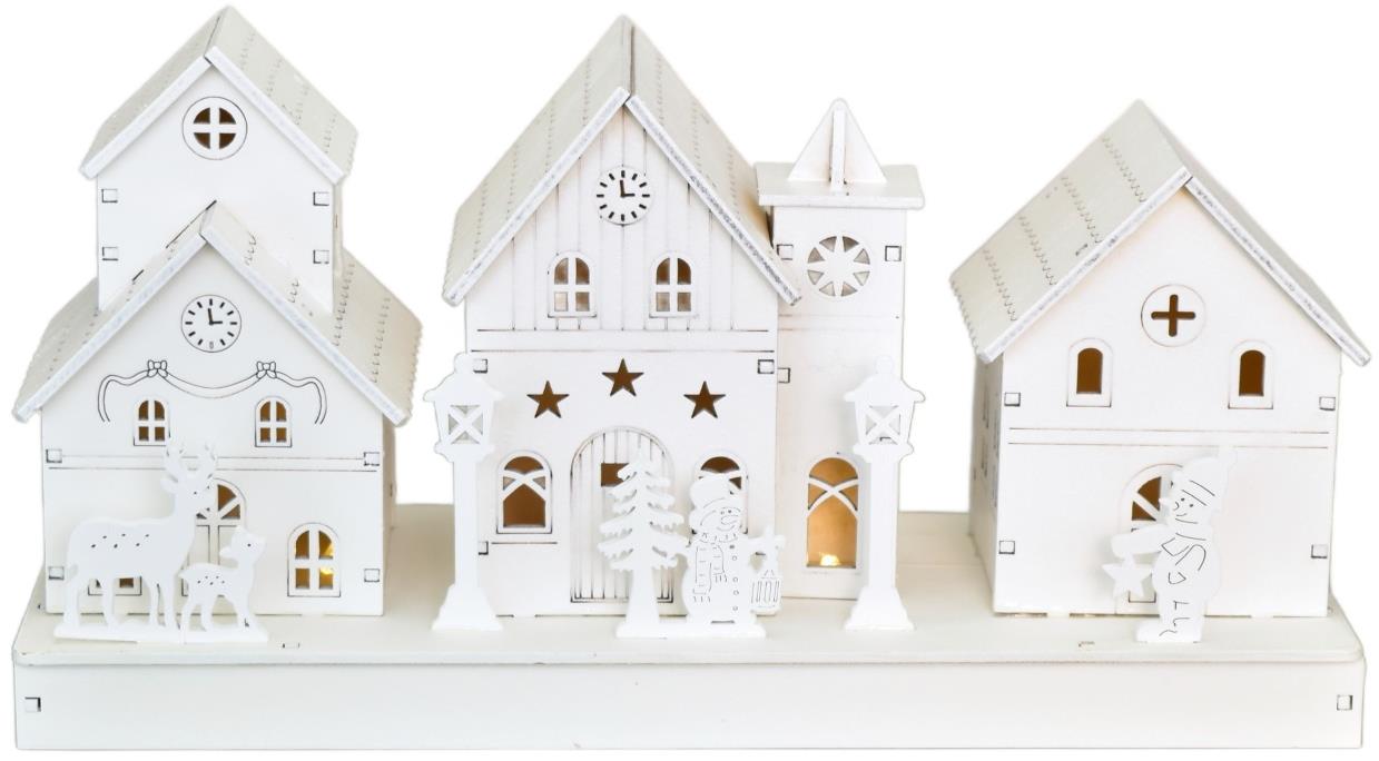 BerryHome Biele domčeky LED, 2× AA, 14 × 28 cm
