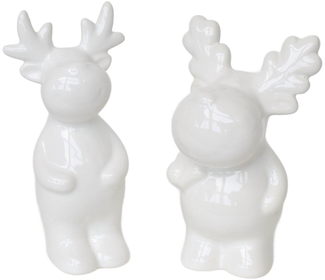 BerryHome Sob keramický biely, 11 cm a 13 cm, súprava 2 ks