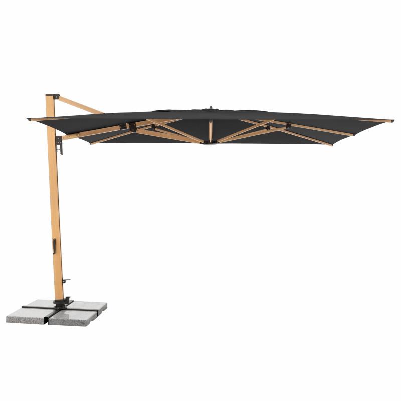 DOPPLER Slnečník záhradný ALU WOOD XL 4 × 3 m, 840, antracit