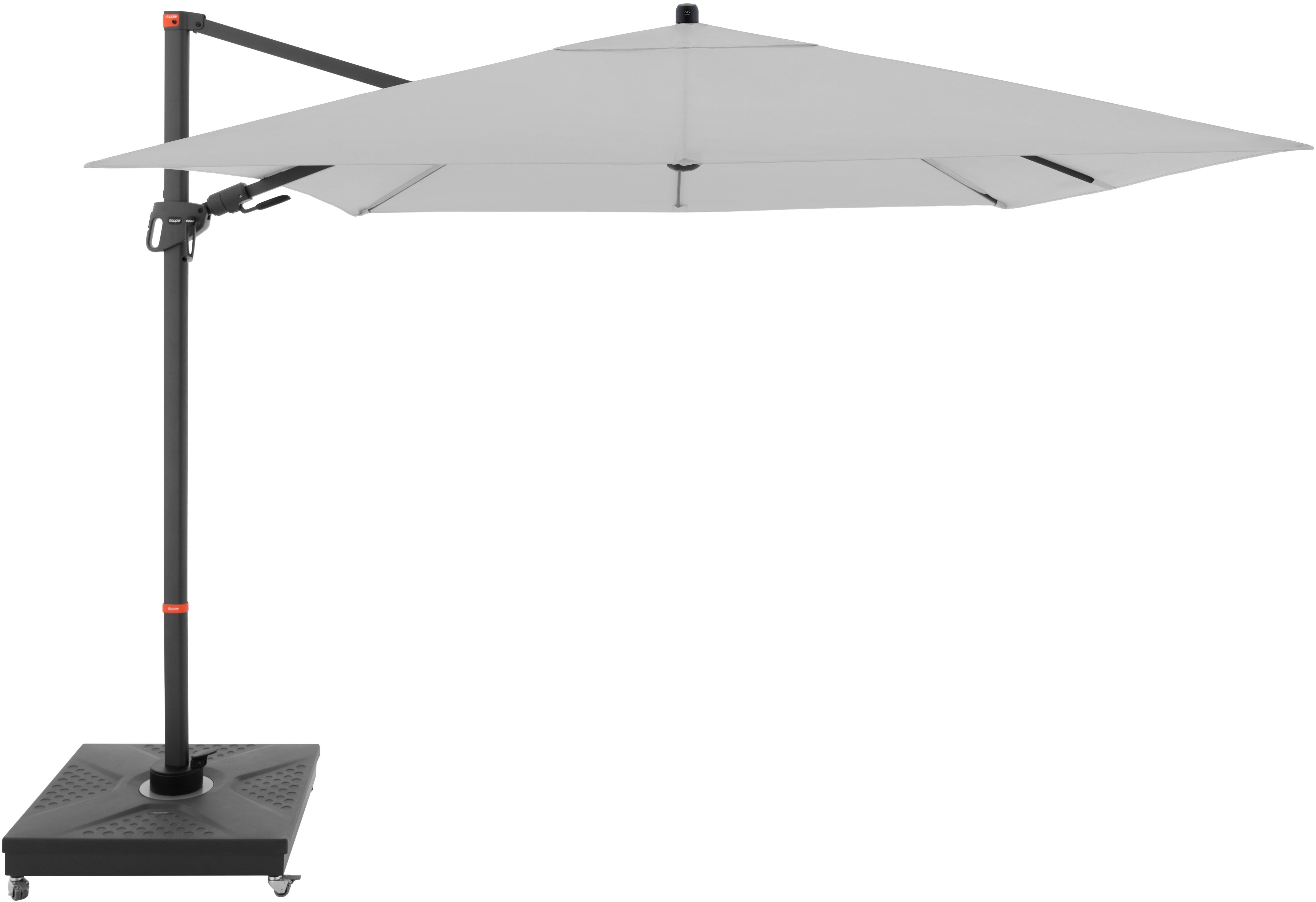 DOPPLER Slnečník záhradný myZone 280 × 280 cm, sivý