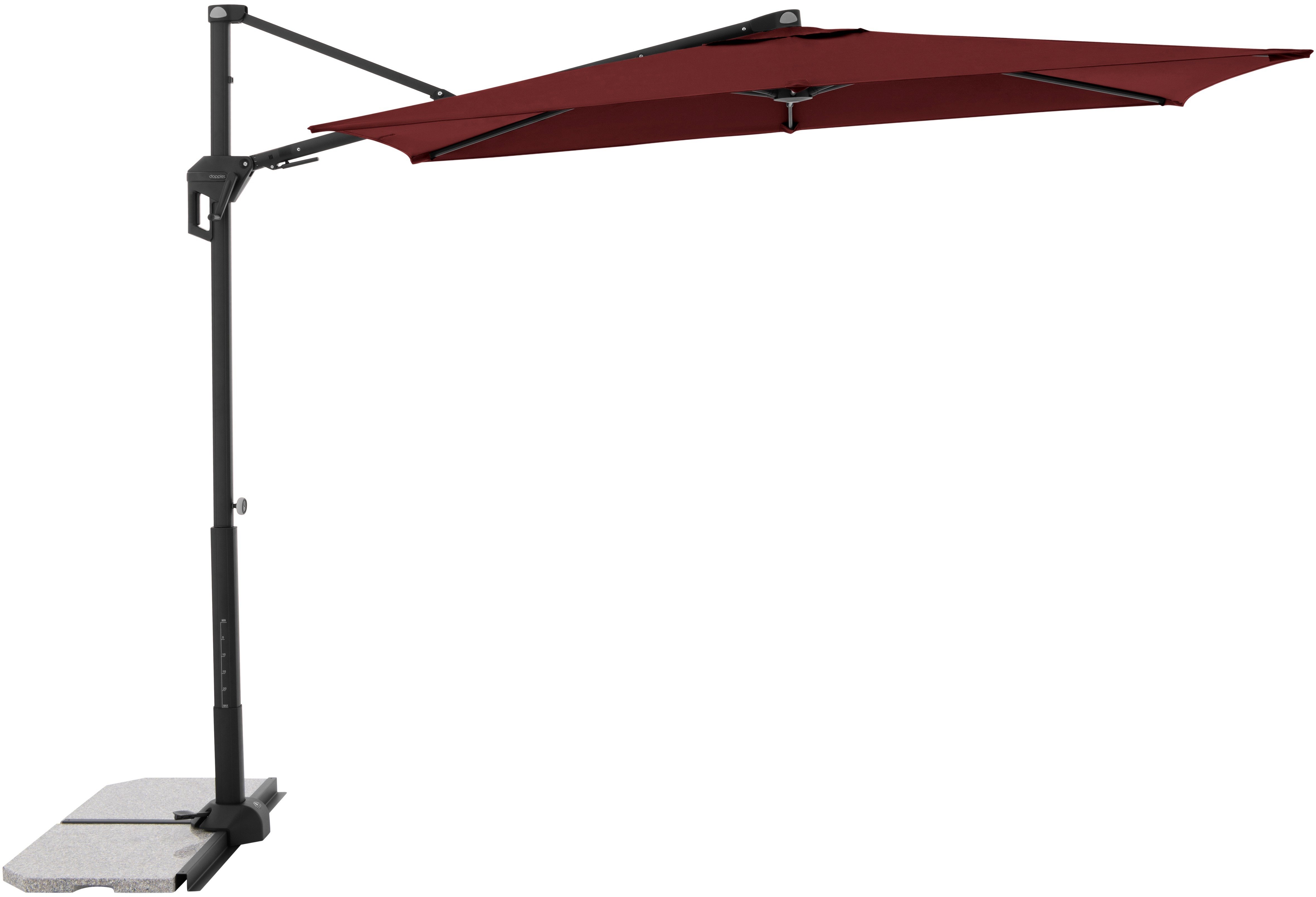 DOPPLER Slnečník záhradný ACTIVE 240 × 135 cm, dezén 833, bordó