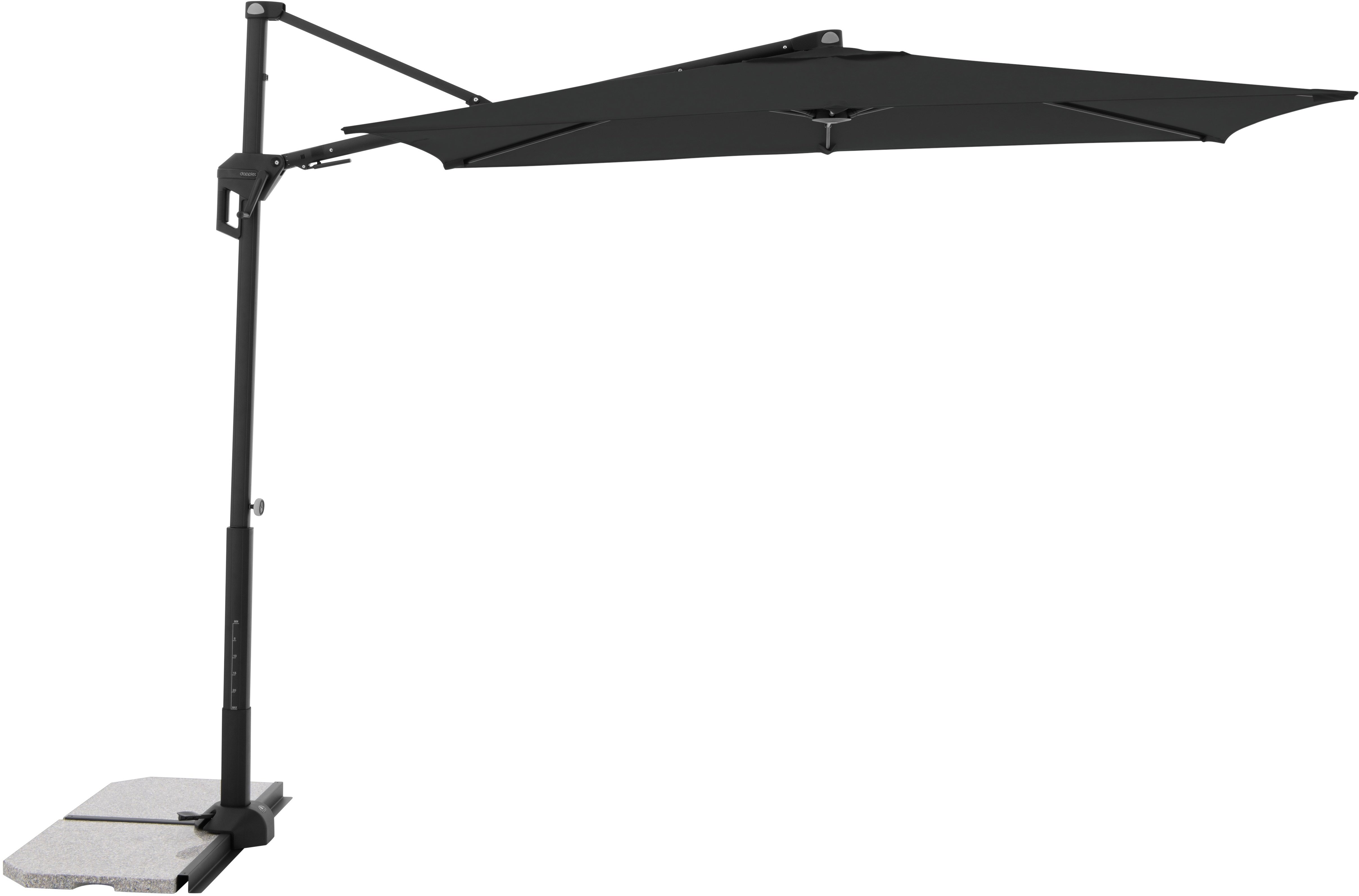 DOPPLER Slnečník záhradný ACTIVE 240 × 135 cm, dezén 840, antracit