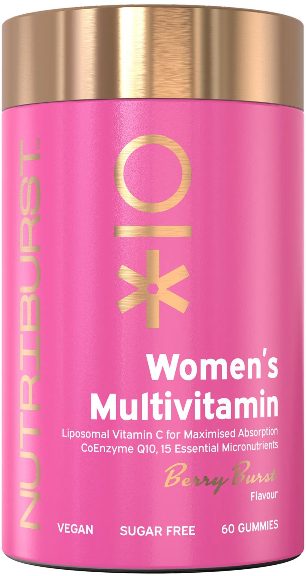 Nutriburst Premium Women’s gummies s B12, D3 + K2, B5, B6, biotin, chrom, lesní ovoce, 60 ks