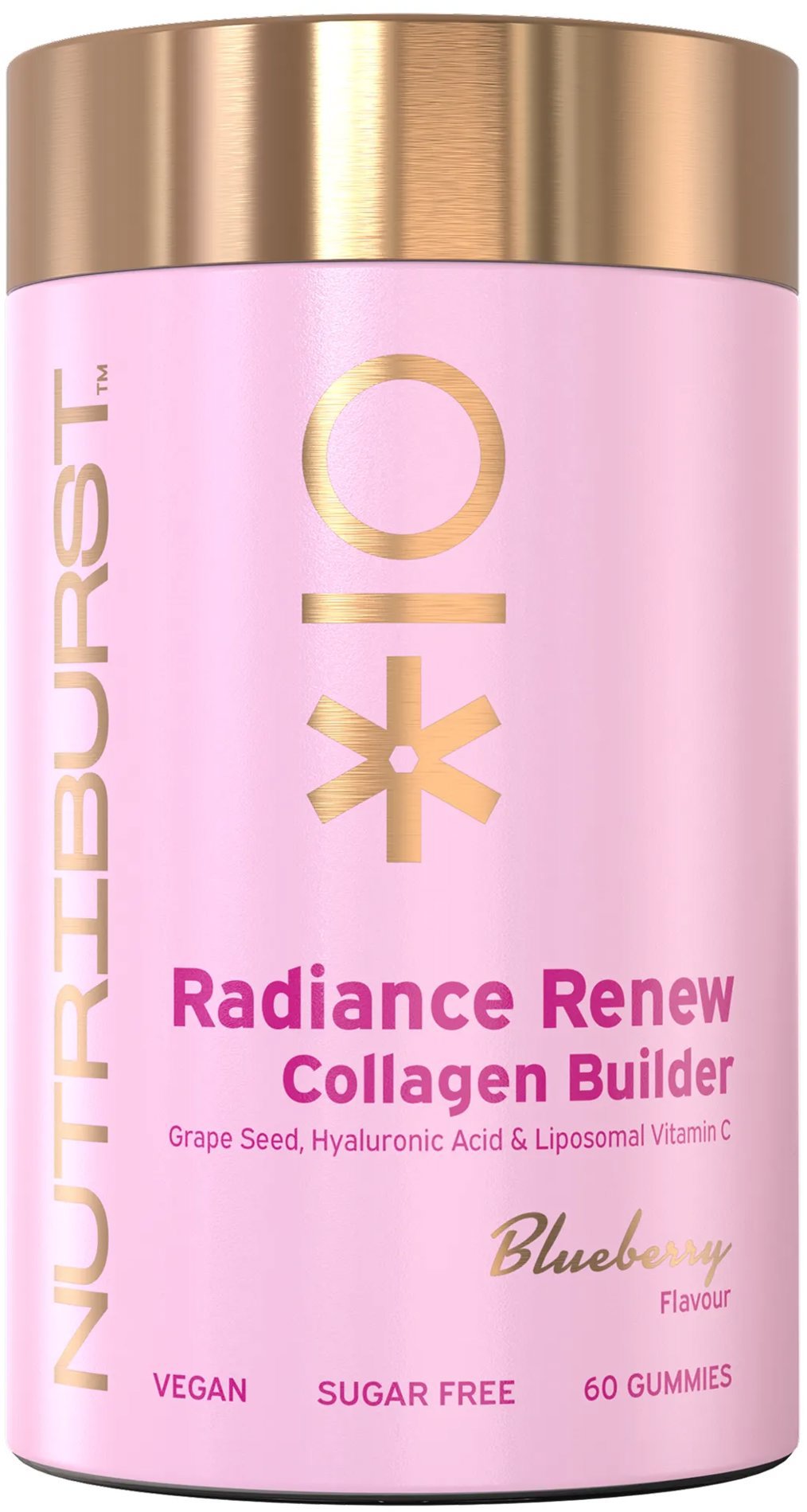 Nutriburst Premium Radiance Renew gummies s vitamíny podporujícími tvorbu kolagenu, borůvka, 60 ks