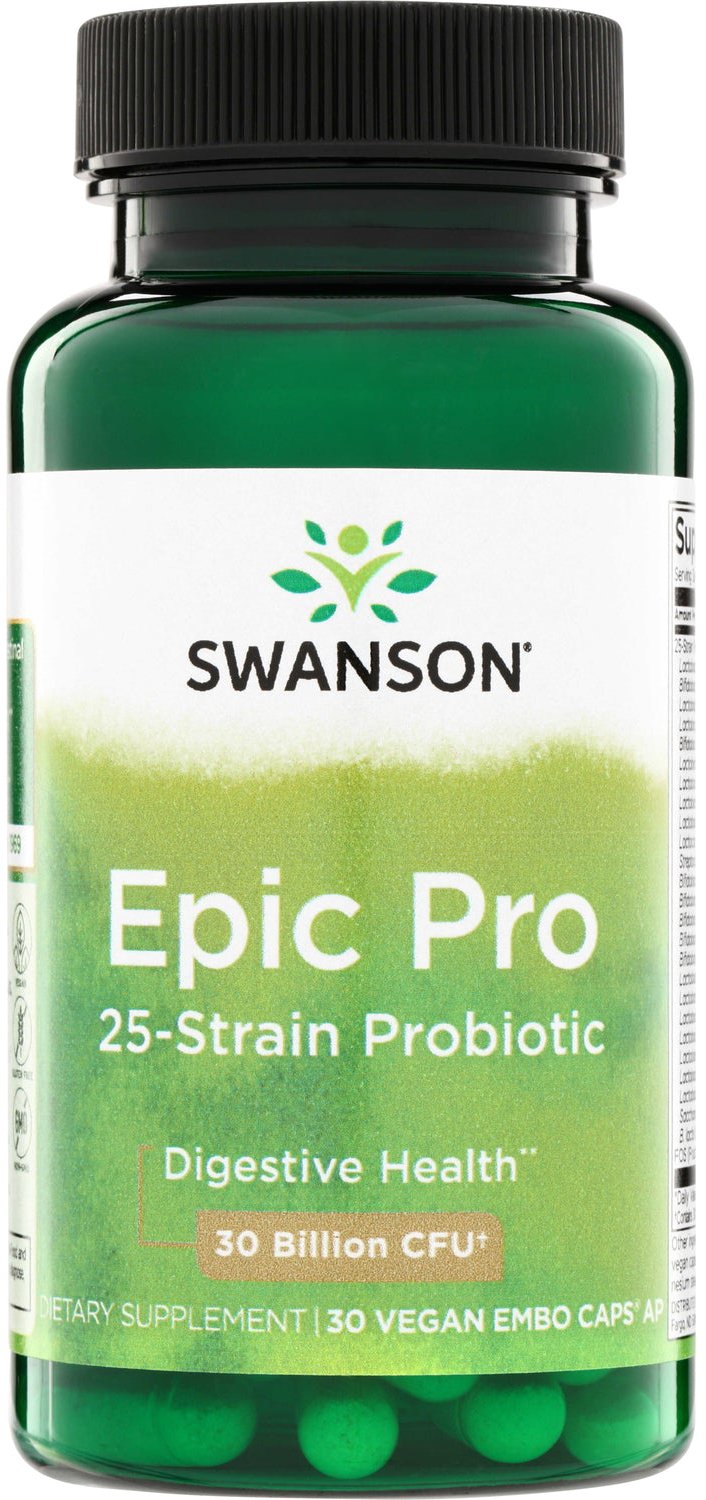 Swanson Epic Pro 25-Strain Probiotic 30 rastlinných kapsúl