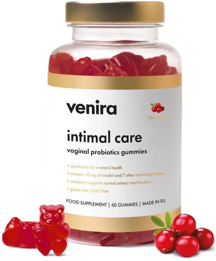 VENIRA Intimal care vaginal probiotics gummies, cranberry 60 ks
