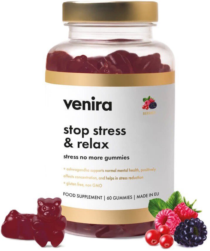 VENIRA Stop stress & relax stress no more gummies, berries 60 ks