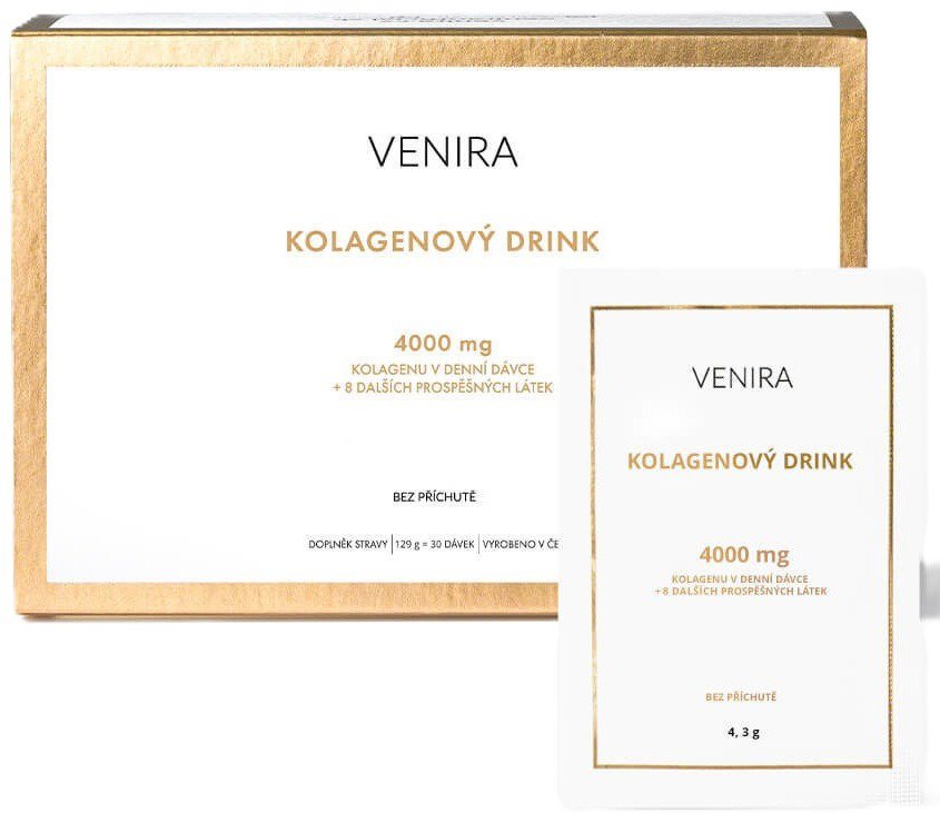 VENIRA Kolagénový drink na vlasy, nechty, pleť, morský kolagén, bez príchuti 30× 4,3 g