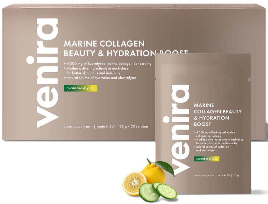 VENIRA Beauty hydratačný kolagénový drink morský kolagén, uhorka a yuzu 30× 6,5 g 195 g