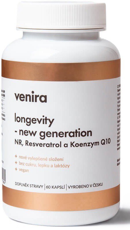 VENIRA longevity new generation NR, Resveratrol a Koenzým Q10, 60 kapsúl