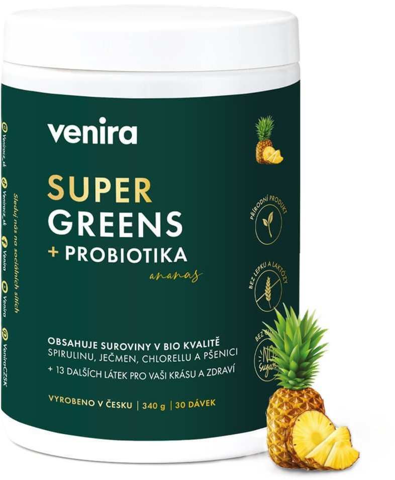 VENIRA SUPER greens + probiotiká ananás 340 g