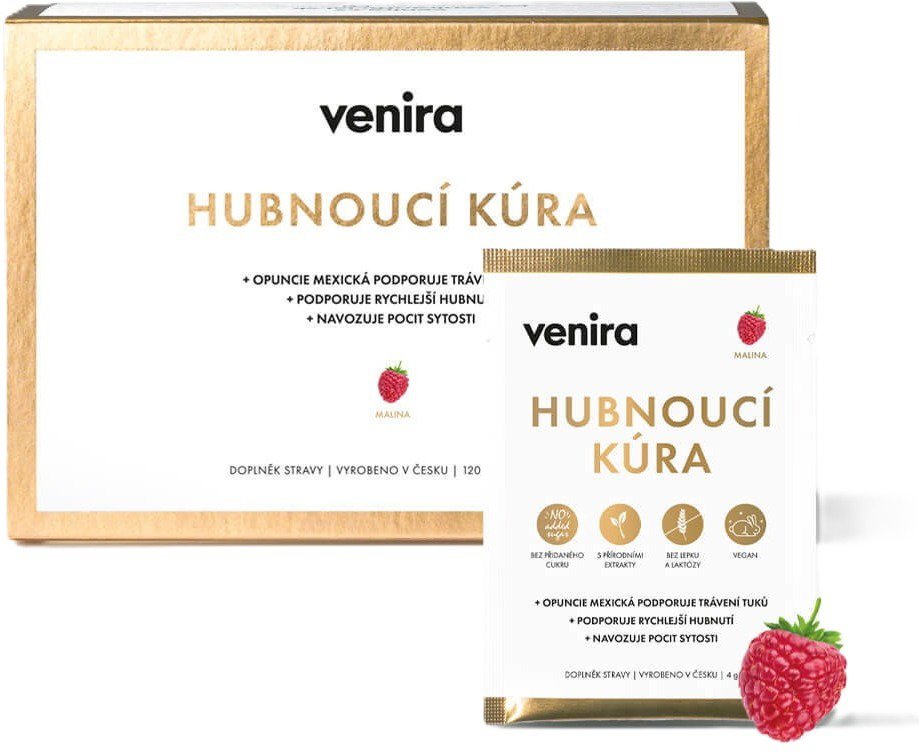 VENIRA Kúra na chudnutie malina 30× 4 g (120 g)