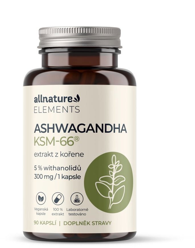 Allnature Elements Ashwagandha KSM-66® 300 mg 90 kapsúl