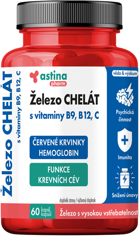 Astina Pharm Železo CHELÁT s vitamínmi 60 kapsúl