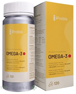 iProbio OMEGA-3+ Essentials omega-3 z mikrorias 120 kapsúl