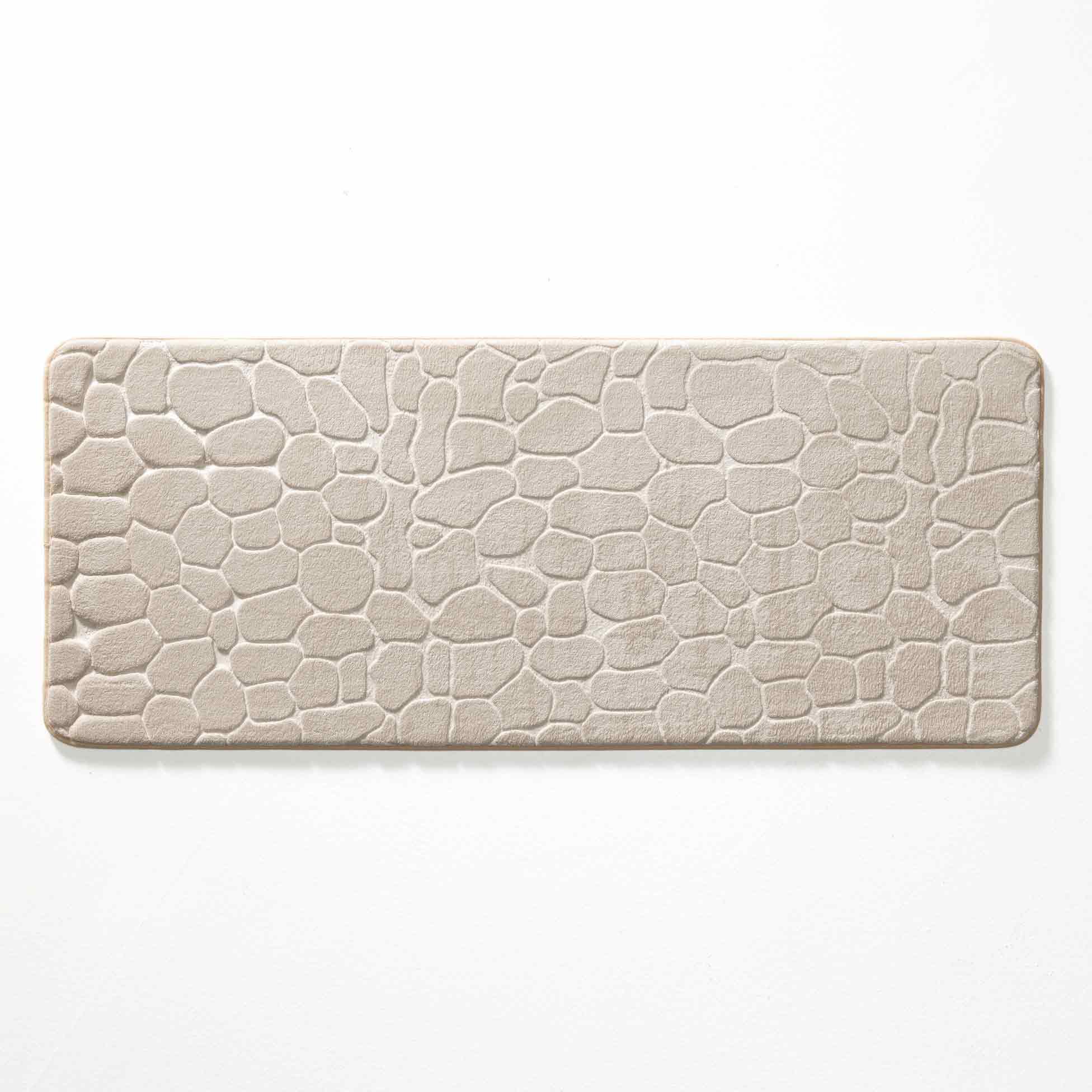 Douceur d'intérieur Podlhovastá kúpeľňová predložka s reliéfnym vzorom 50 × 120 cm, sivá