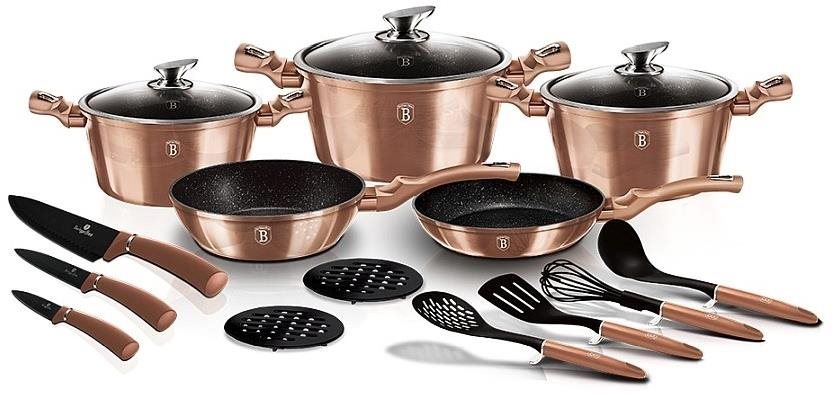 BERLINGERHAUS Súprava riadu s mramorovým povrchom 17 ks Rosegold Metallic Line